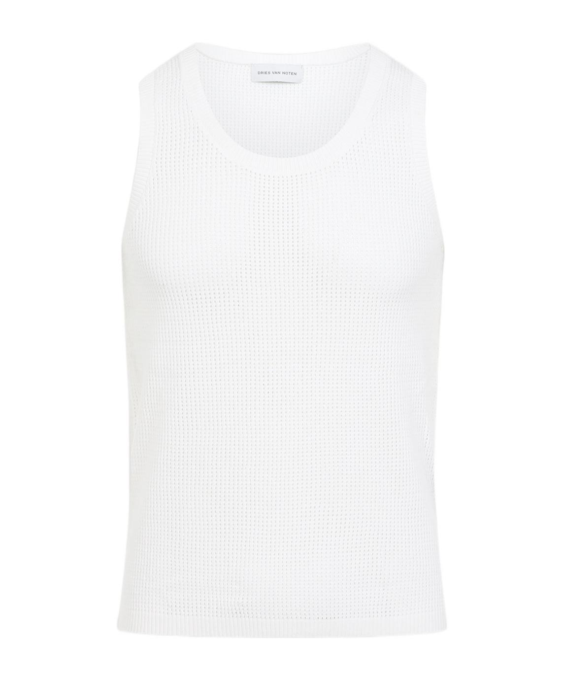 DRIES VAN NOTEN Ribbed Vest In White Product Image