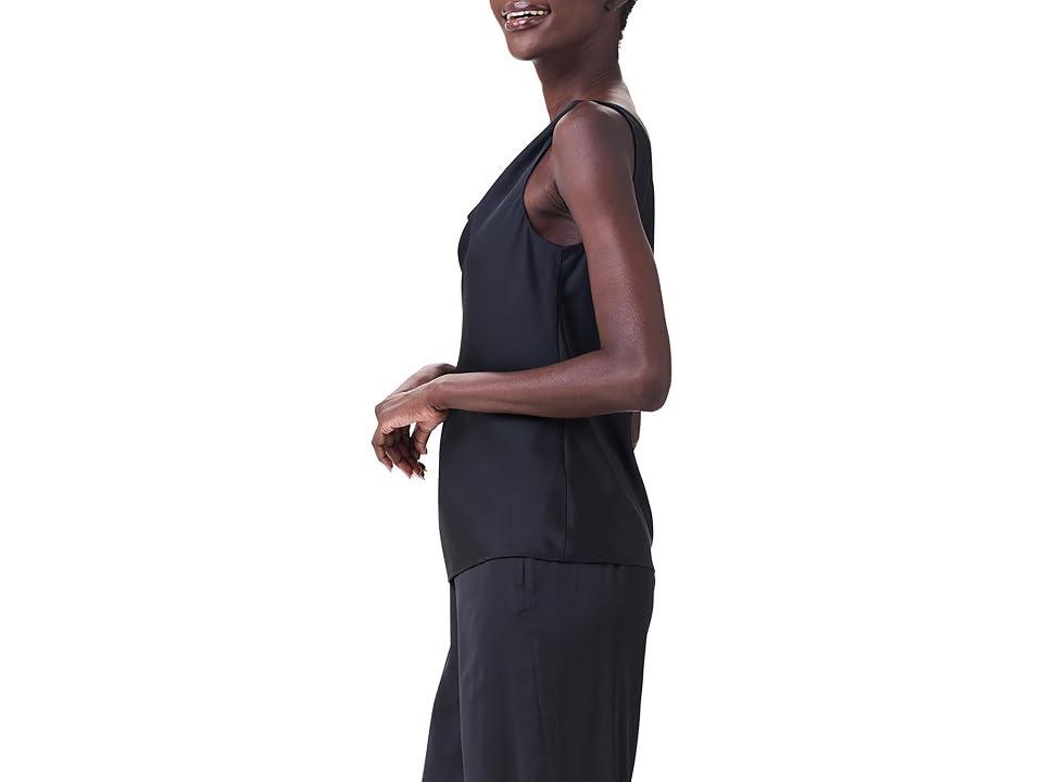 NIC+ZOE Petite Crepe Drape Tank Onyx) Women's Clothing Product Image