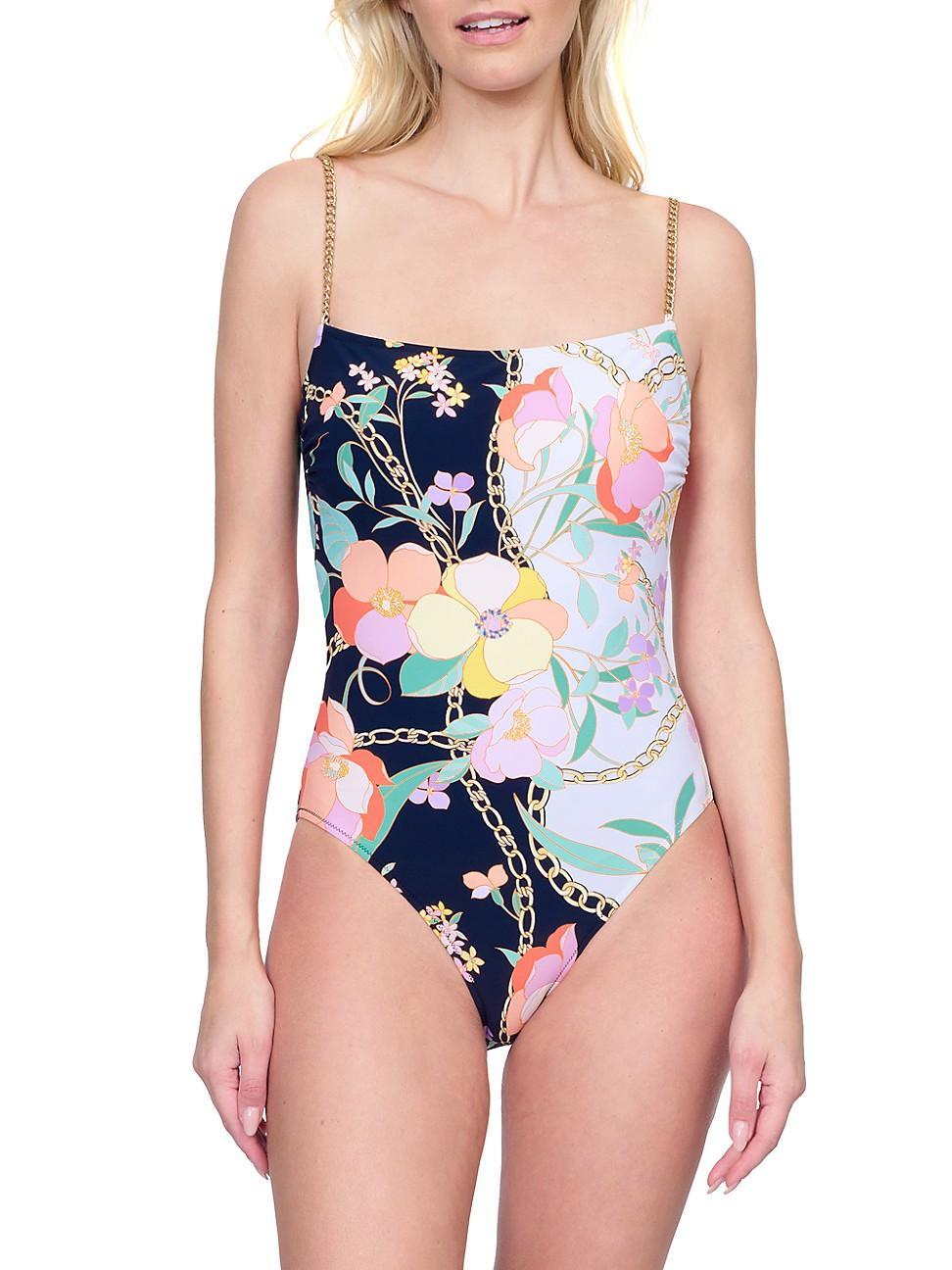 Womens Memories Of Capri Floral One-Piece Swimsuit Product Image