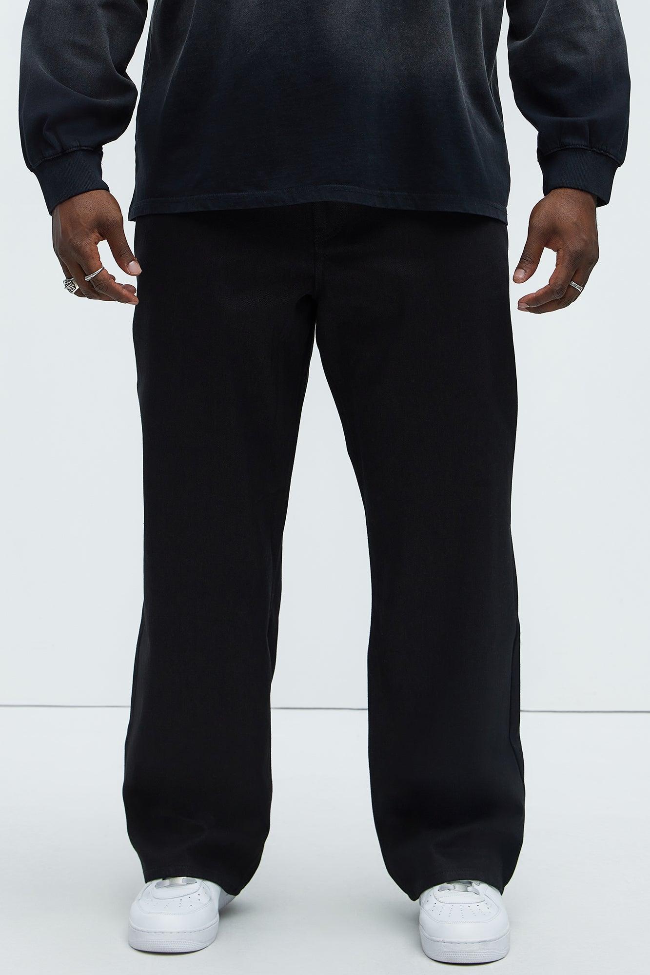 Collin Raw Denim Straight Jeans - Black Product Image