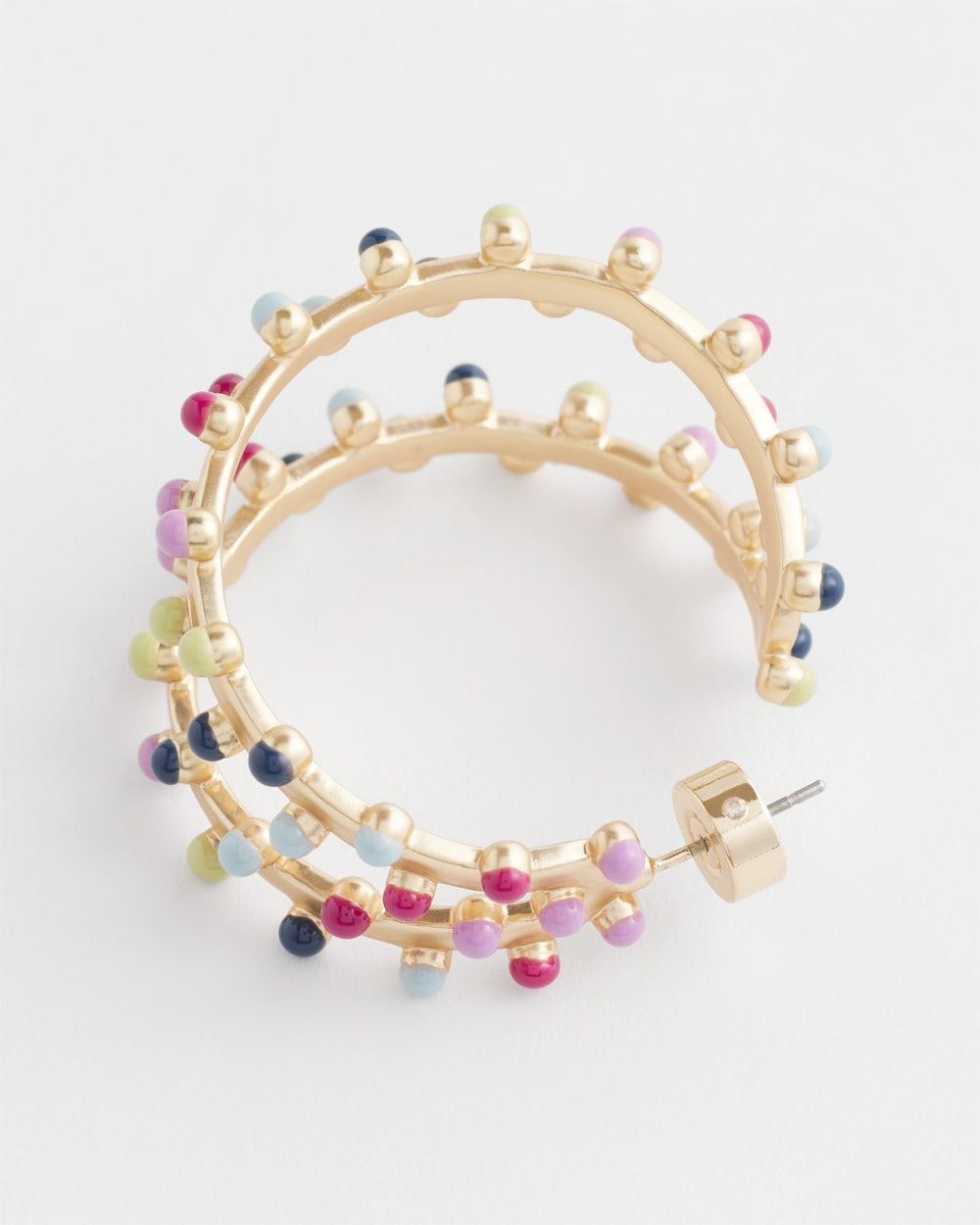 No Droop™ Pink Multi Hoop Earrings Product Image