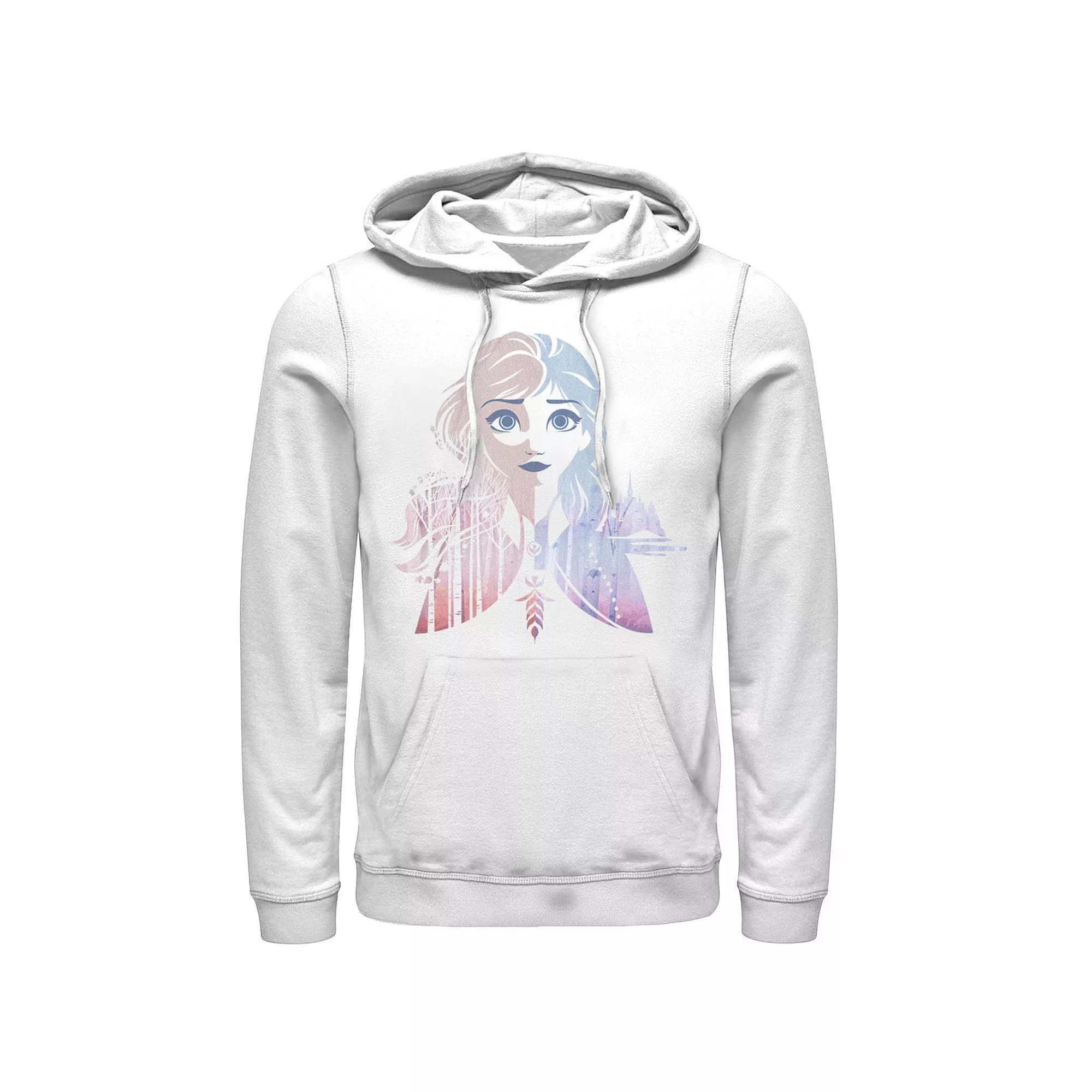 Disney's Frozen 2 Anna Men's Two Tone Gradient Portrait Fill Hoodie, Size: Large, White Product Image