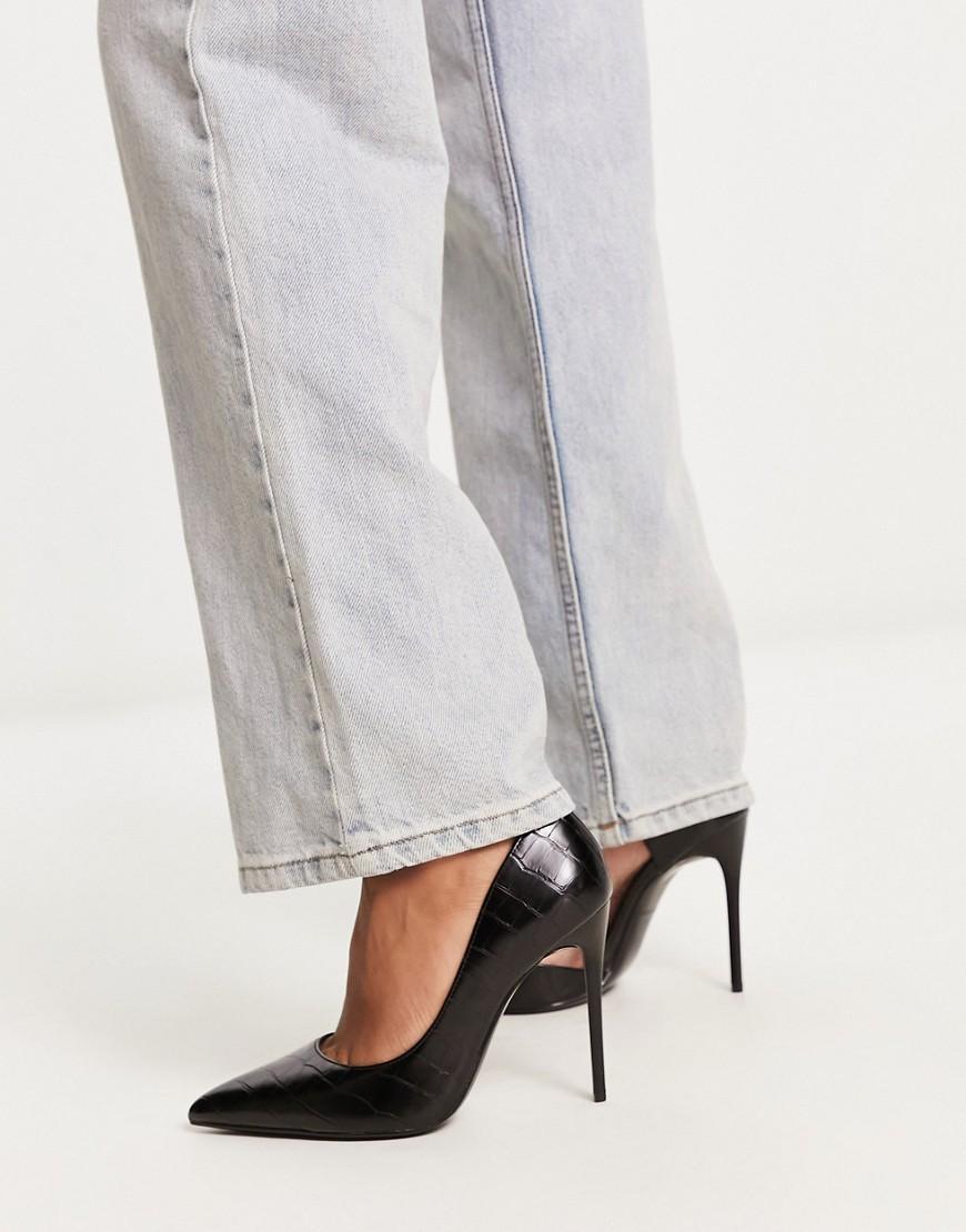 Truffle Collection pointed stiletto heels in rose gold Product Image
