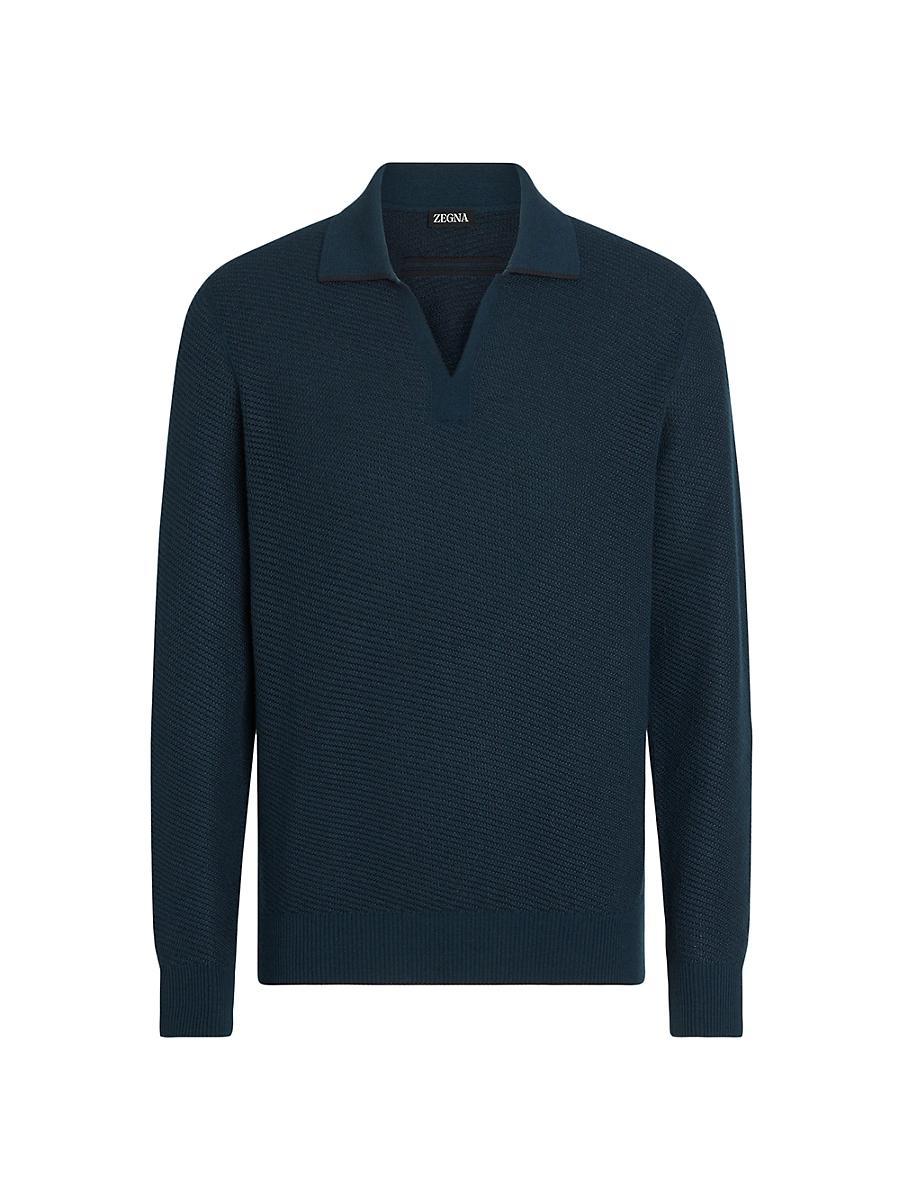 Mens Silk and Cashmere Polo Shirt Product Image