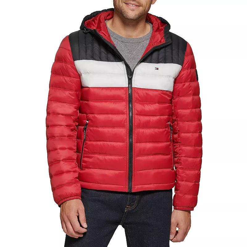 Men's Tommy Hilfiger Hooded Puffer Jacket, Size: XXL, Green Product Image