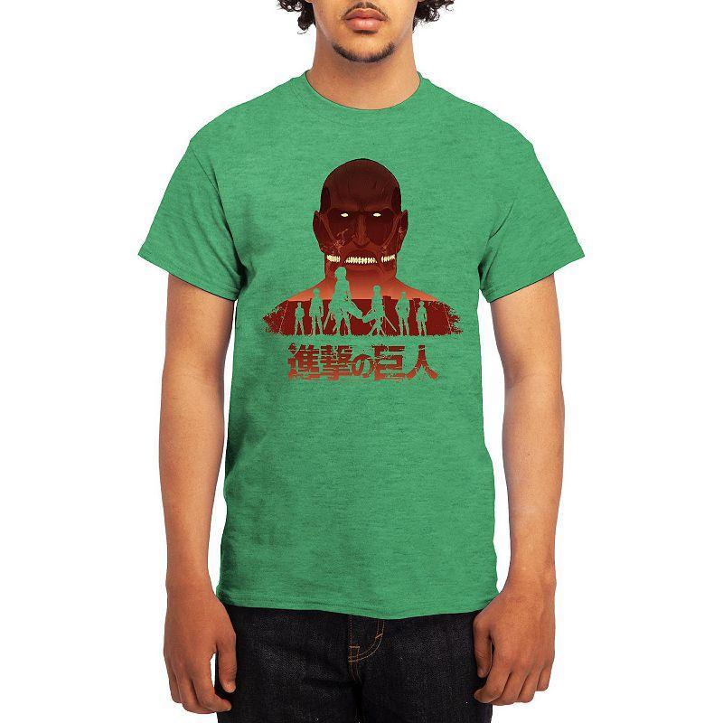 Men's Attack on Titan Distressed Scout Symbol Graphic Tee, Boy's, Size: Medium, Green Product Image