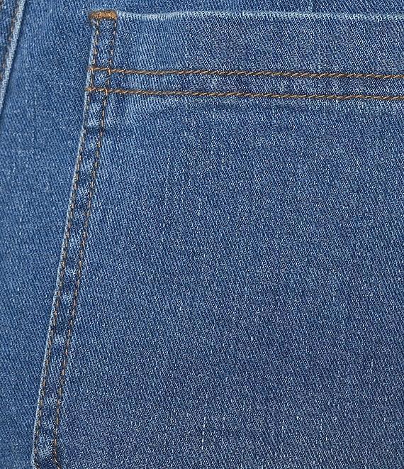 Multiples Wide-Leg Pull-On Cropped Denim Jeans Product Image