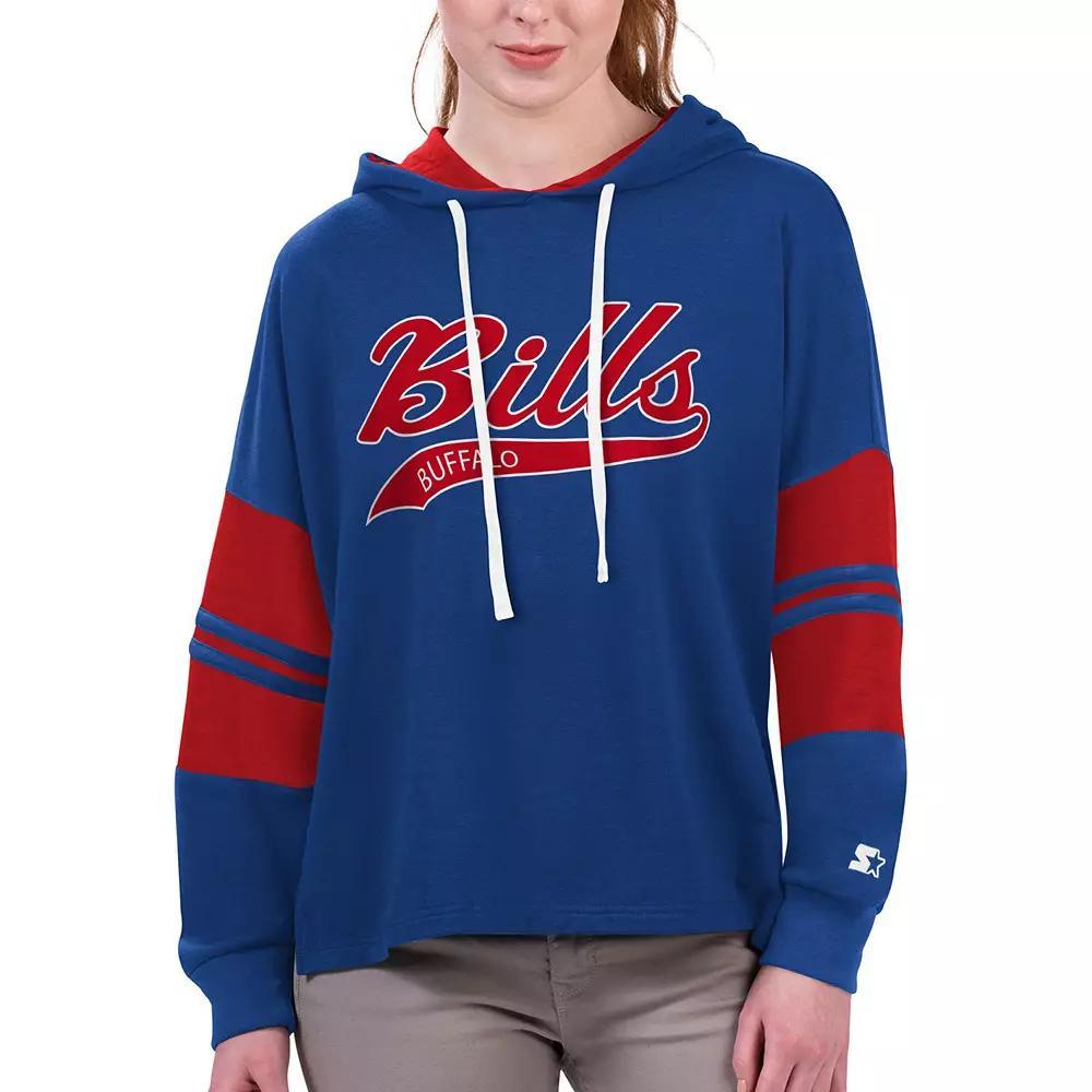 Women's Starter Royal Buffalo Bills Bump And Run Long Sleeve Hoodie T-Shirt, Size: Small, Blue Product Image