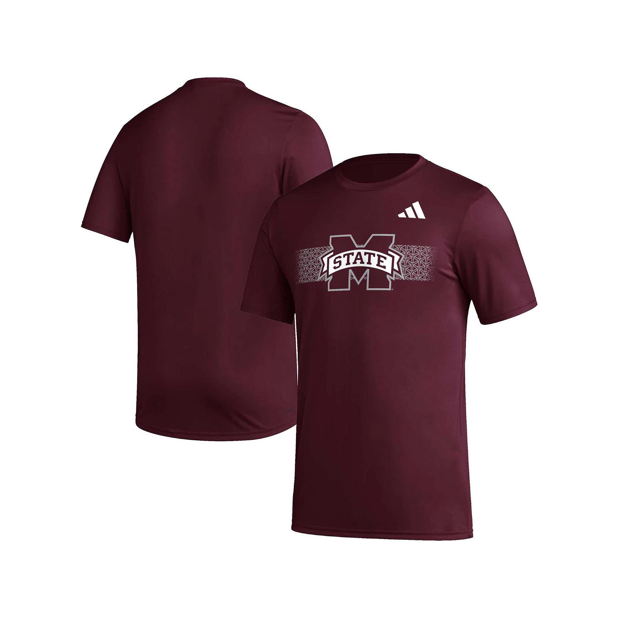 Men's adidas Maroon Mississippi State Bulldogs Pregame AEROREADY T-Shirt, Size: Medium, Mst Red Product Image