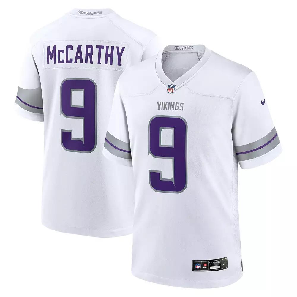 Men's Nike J.J. McCarthy White Minnesota Vikings Alternate Game Player Jersey, Size: Large Product Image