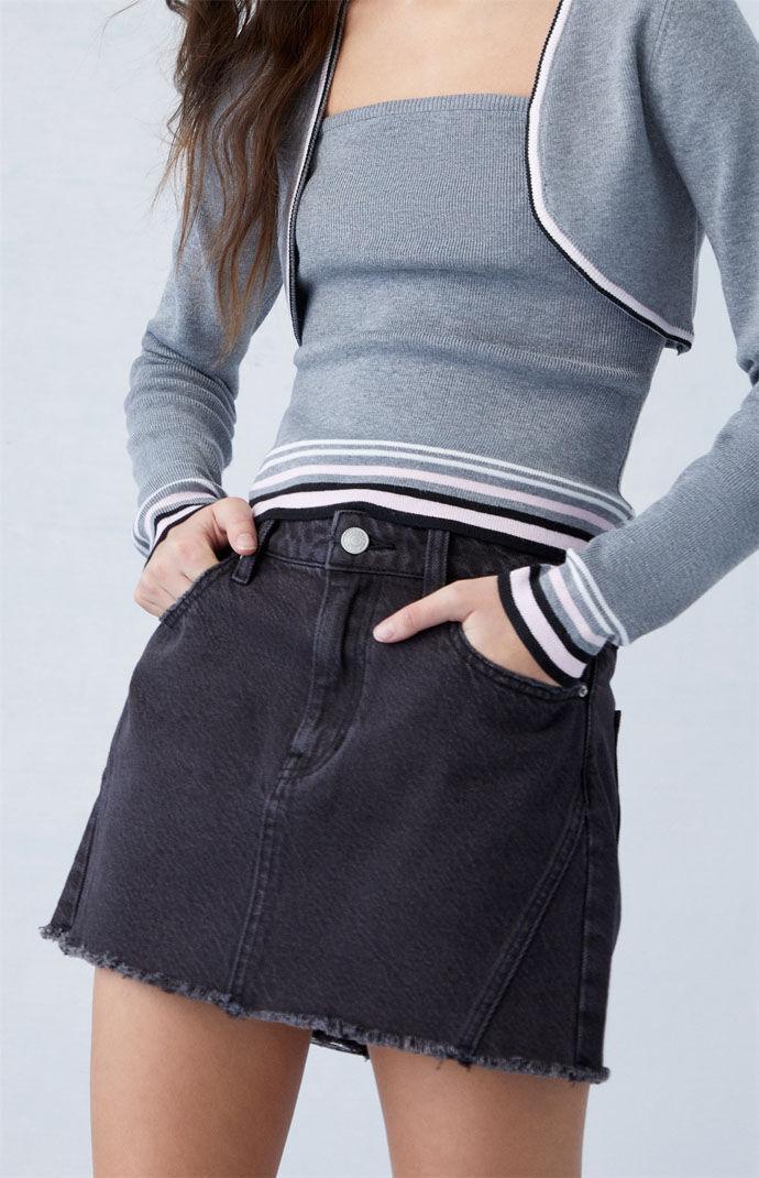 Womens Eco Mid Rise Denim Mini Skirt - Product Image