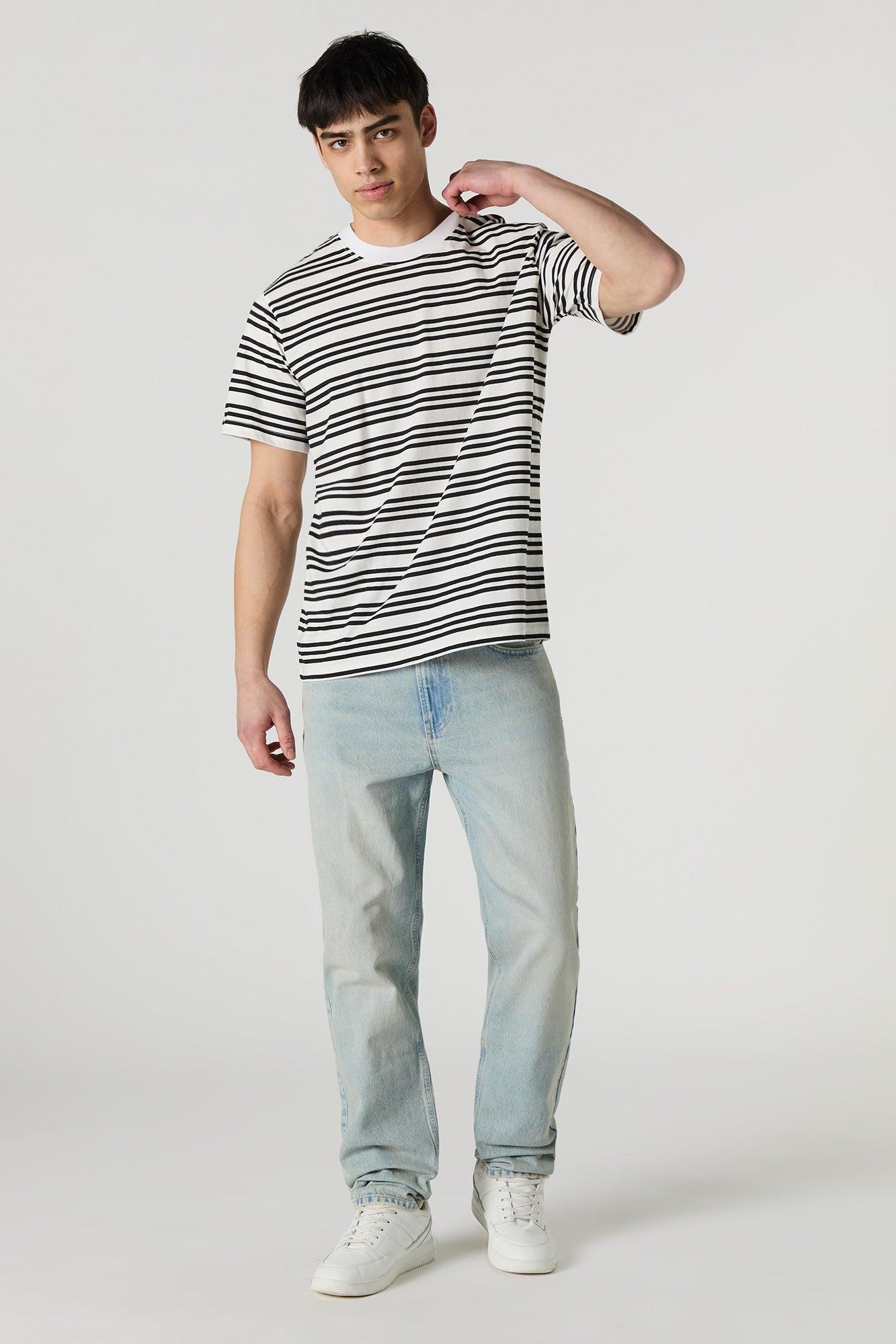Striped Crewneck T-Shirt Male Product Image