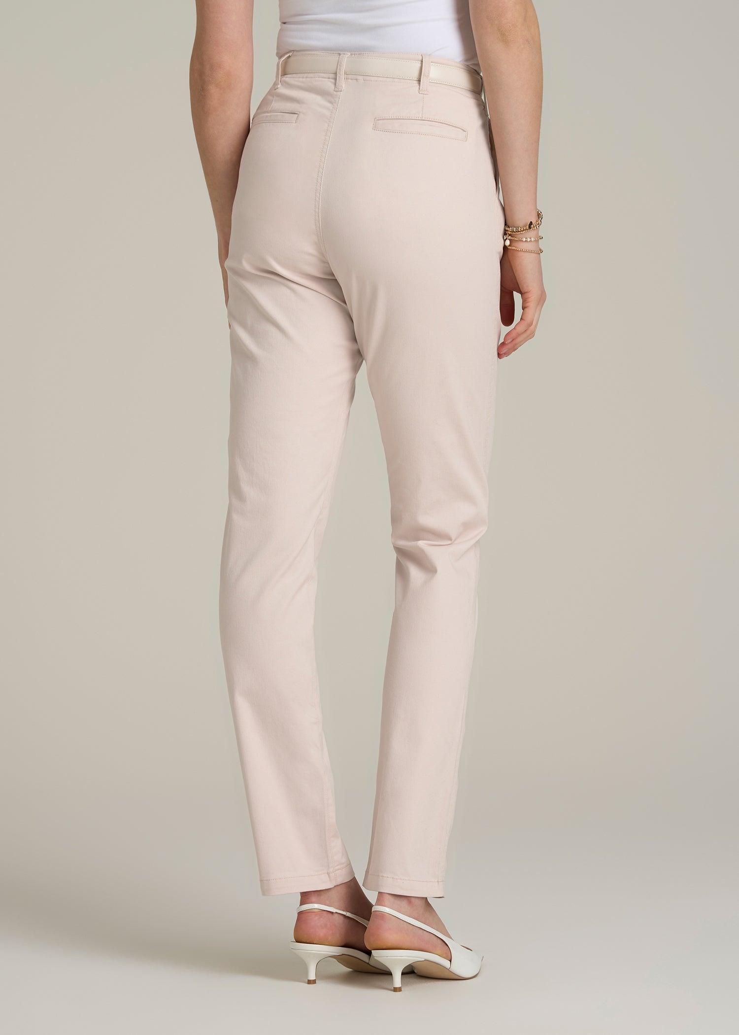 High Rise Tapered Chino Pants for Tall Women in Shell Product Image