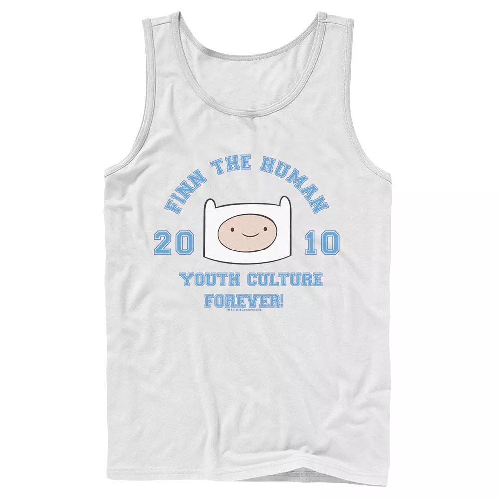 Men's Cartoon Network Adventure Time Finn The Human Youth Culture Forever Tank Top, Size: Large, Athletic Grey Product Image