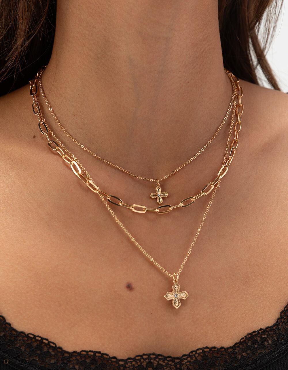 FULL TILT Layered Chain/Cross Necklace Product Image