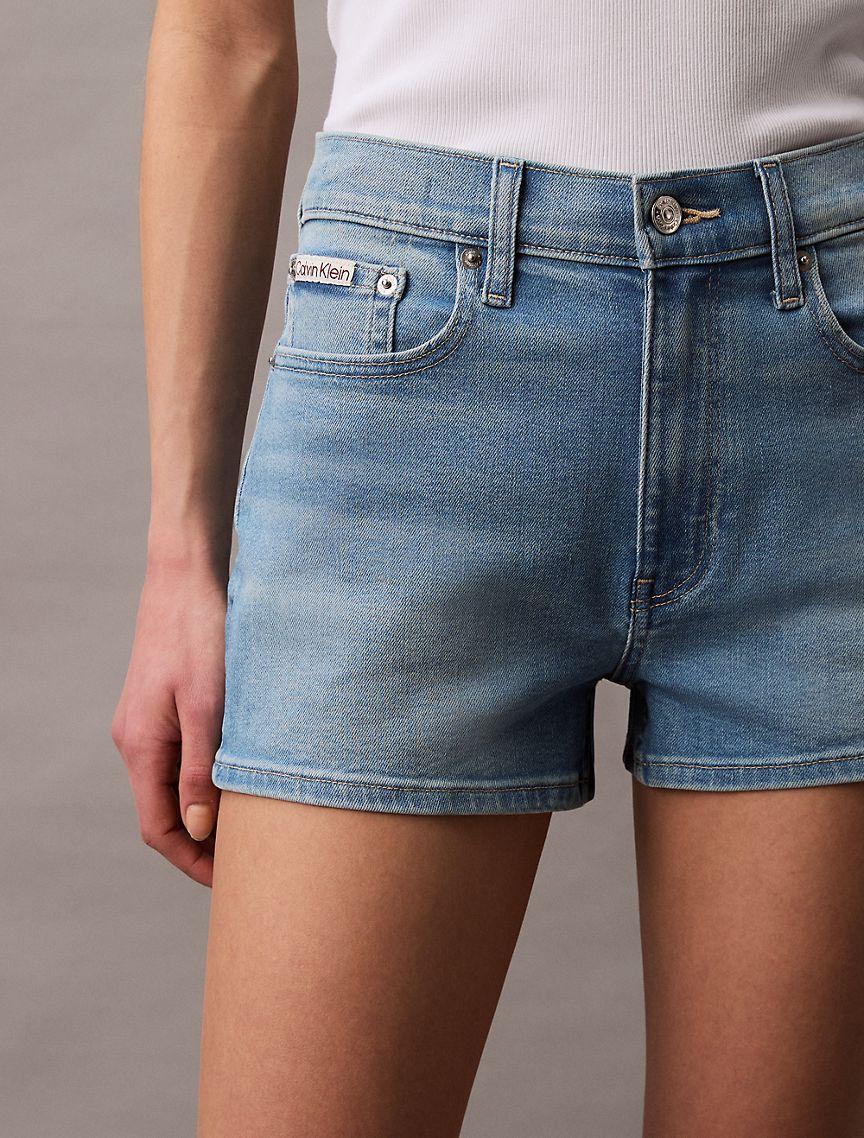 High Rise Denim Mini Shorts Product Image