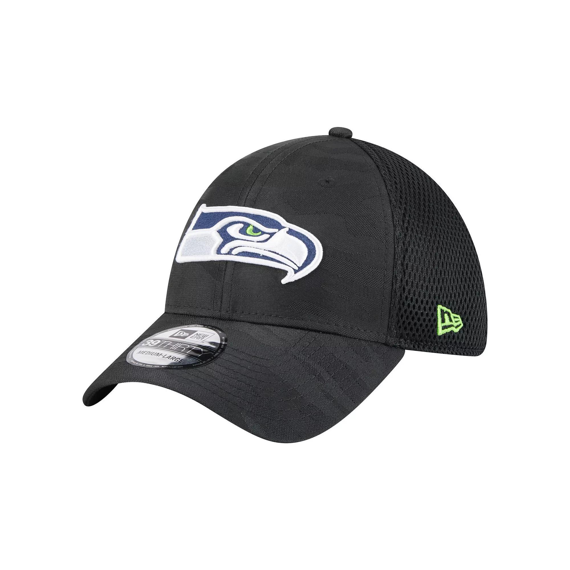 Men's New Era Black Seattle Seahawks Active Camo 39THIRTY Flex Hat, Size: Small/Medium Product Image