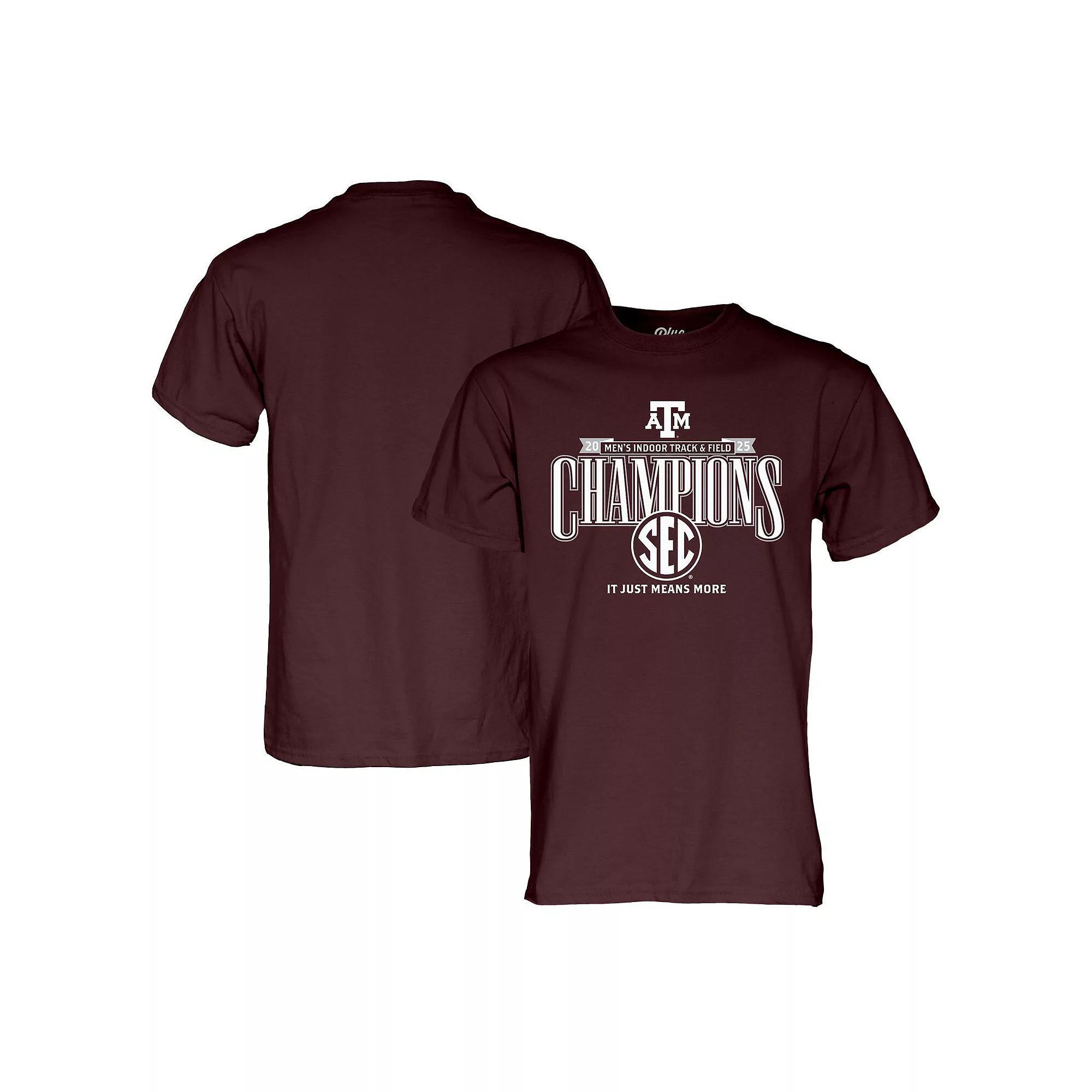 Unisex Blue 84 Maroon Texas A&M Aggies 2025 SEC Men's Indoor Track & Field Champions Locker Room T-Shirt, Adult Unisex, Size: Medium, Red Product Image
