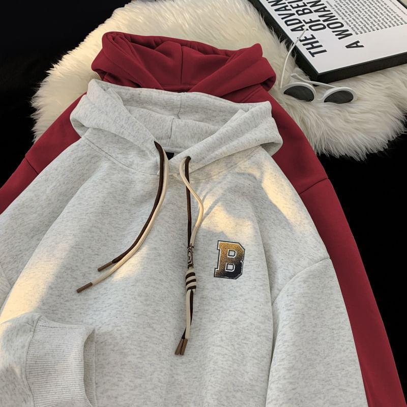 Lettering Loose Fit Hoodie Product Image