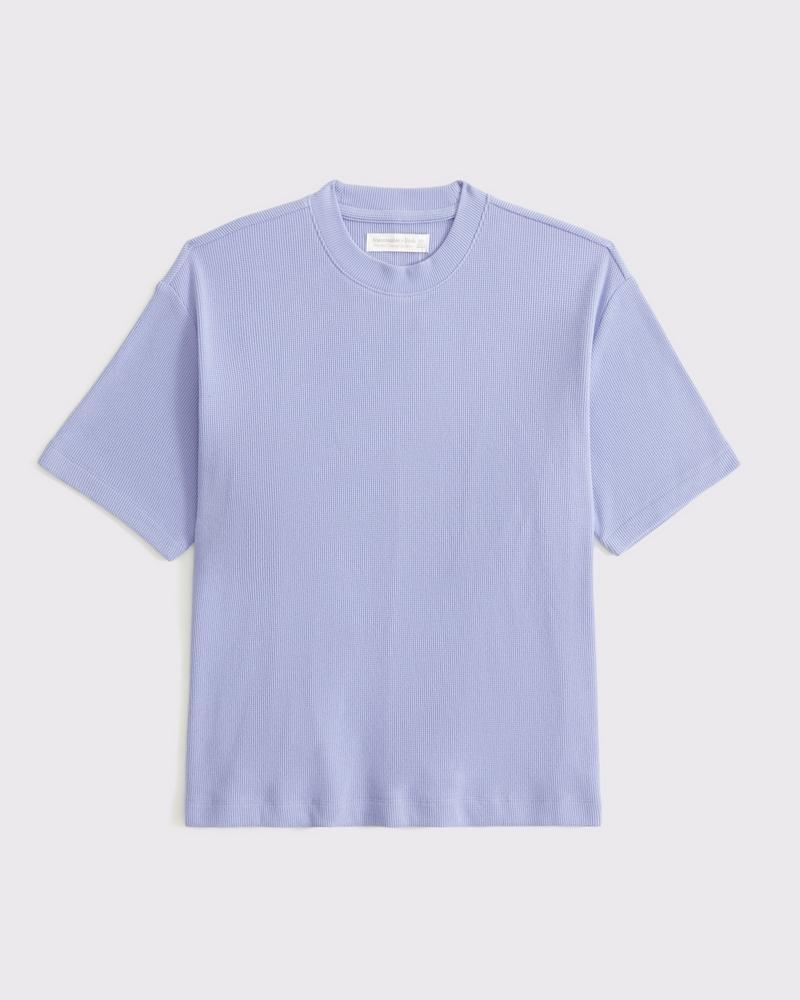 Short-Sleeve Lounge Micro-Waffle Top Product Image