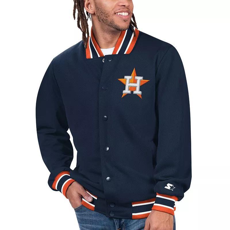 Men's Starter Royal Houston Astros Secret Weapon Satin Full-Snap Jacket, Size: XL, Blue Product Image