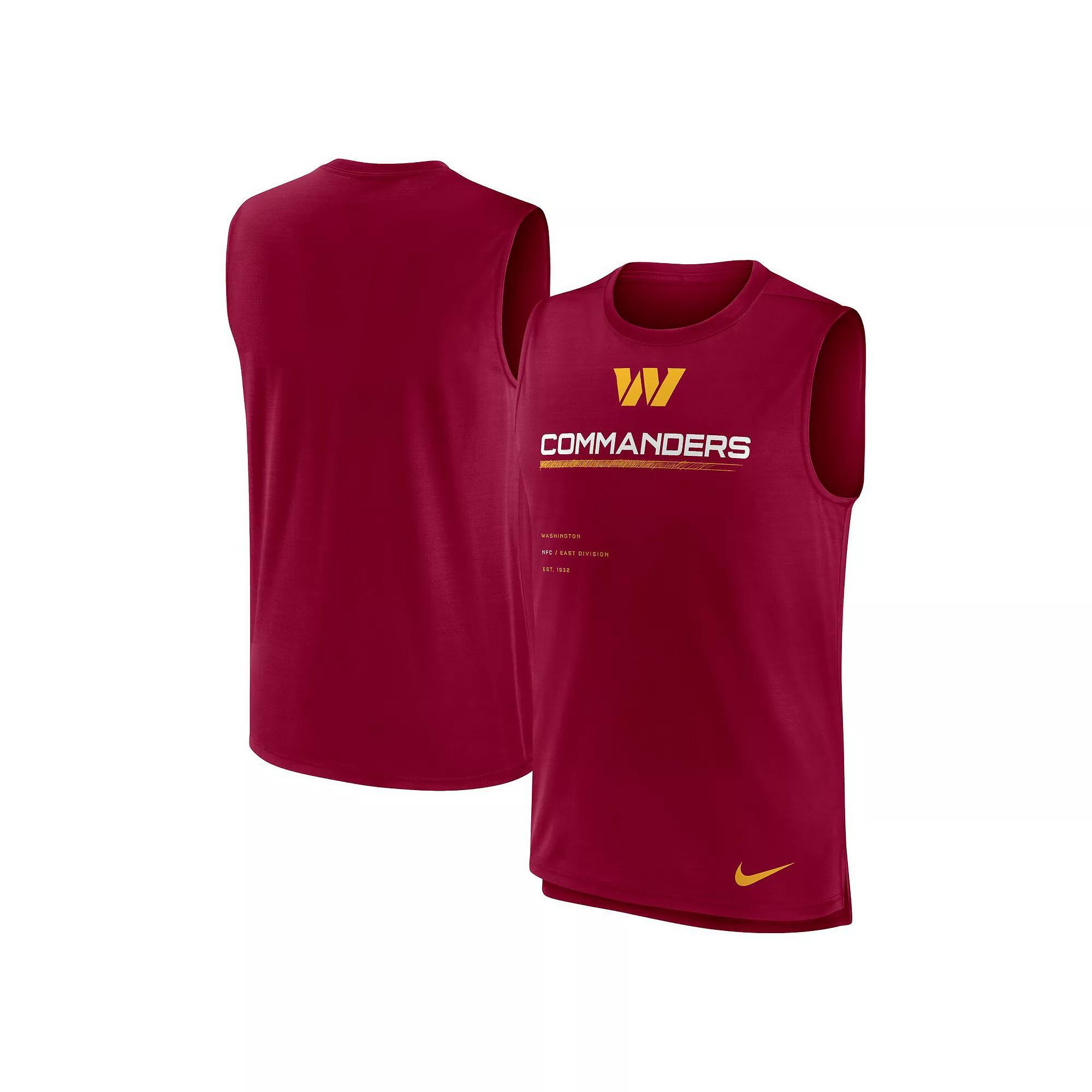 Men's Nike Burgundy Washington Commanders Muscle Trainer Tank Top, Size: Small, Wft Med Re Product Image