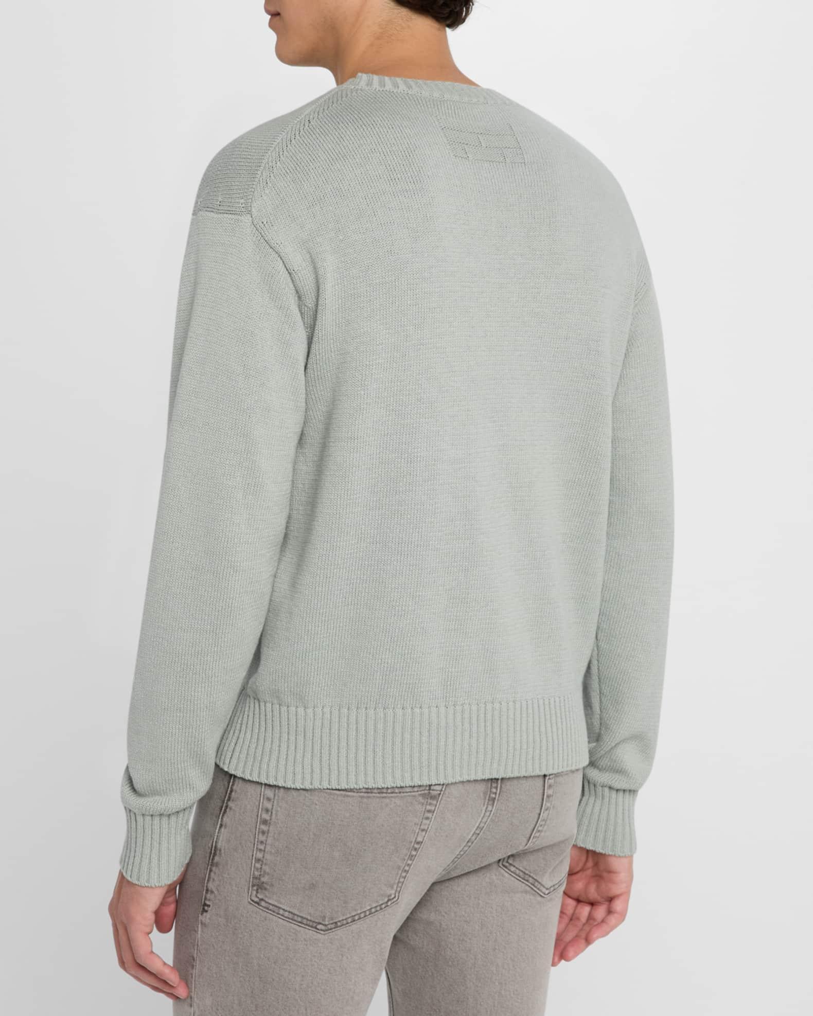 Mens Crewneck Silk-Cotton Knit Sweater Product Image