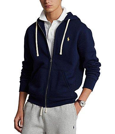 Polo Ralph Lauren Men's Zip Front Fleece Hoodie in Cruise Navy at Nordstrom, Size X-Large Product Image