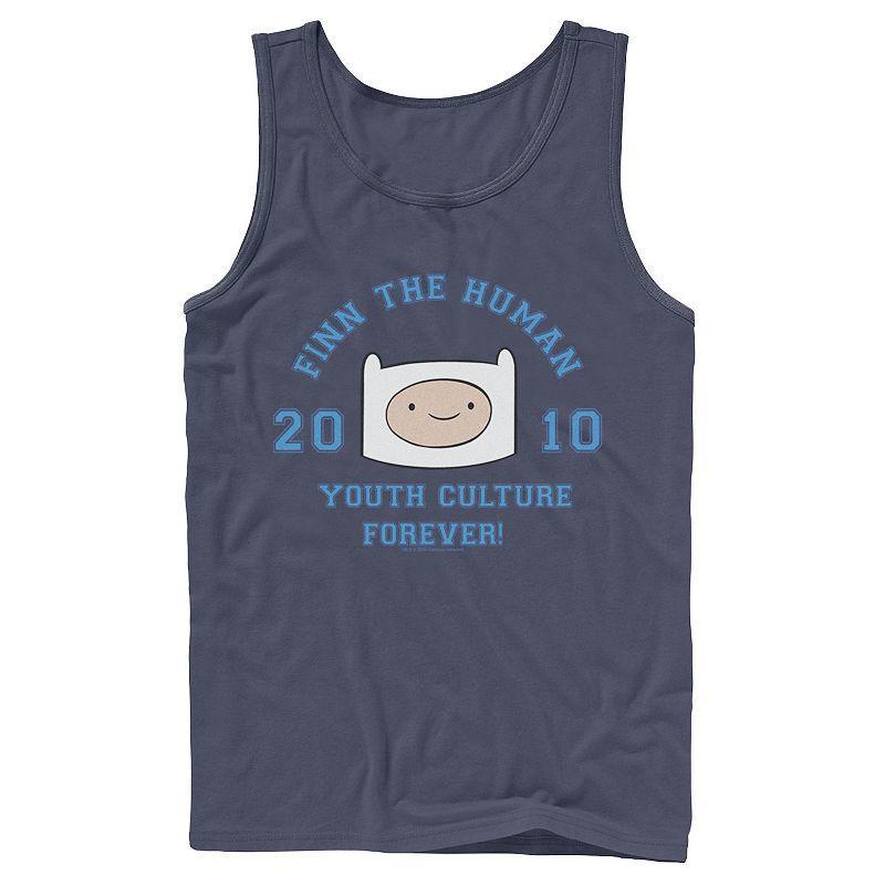 Men's Cartoon Network Adventure Time Finn The Human Youth Culture Forever Tank Top, Size: Large, Athletic Grey Product Image