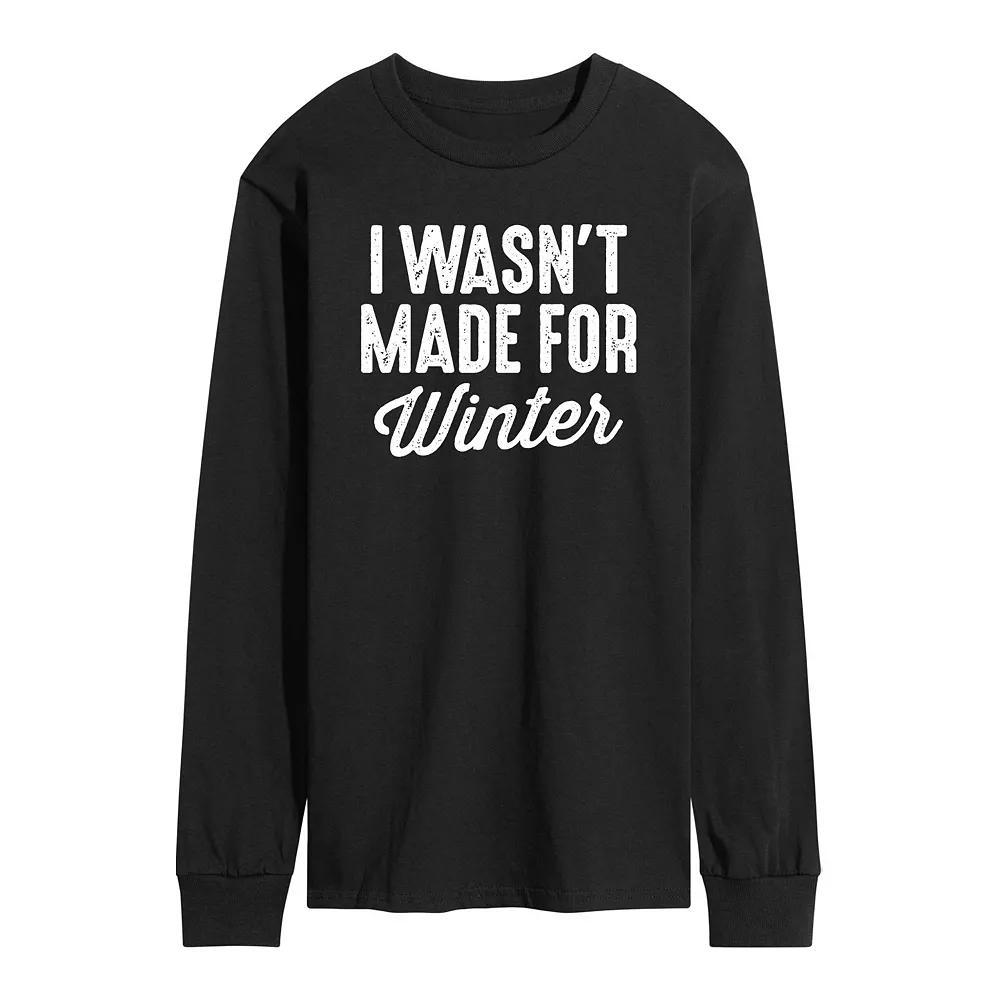 Men's Wasnt Made For Winter Long Sleeve Tee, Size: Large, Black Product Image