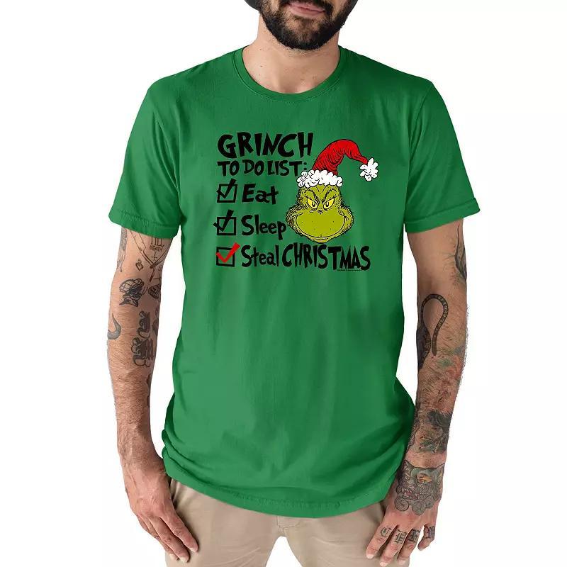 Men's Dr. Seuss The Grinch To Do Tee, Size: Large, Green Product Image