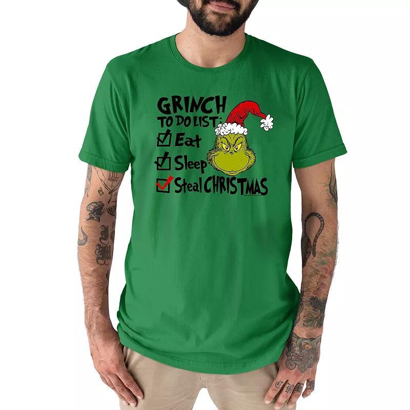 Men's Dr. Seuss The Grinch To Do Tee, Size: Large, Green Product Image