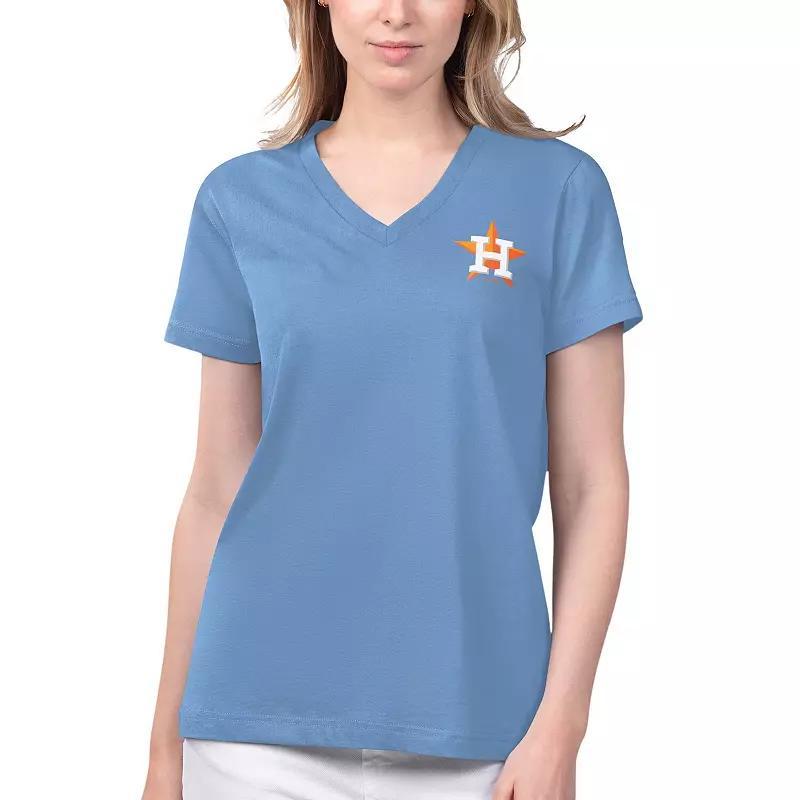 Womens Margaritaville Blue Houston Astros Game Time V-Neck T-Shirt Product Image