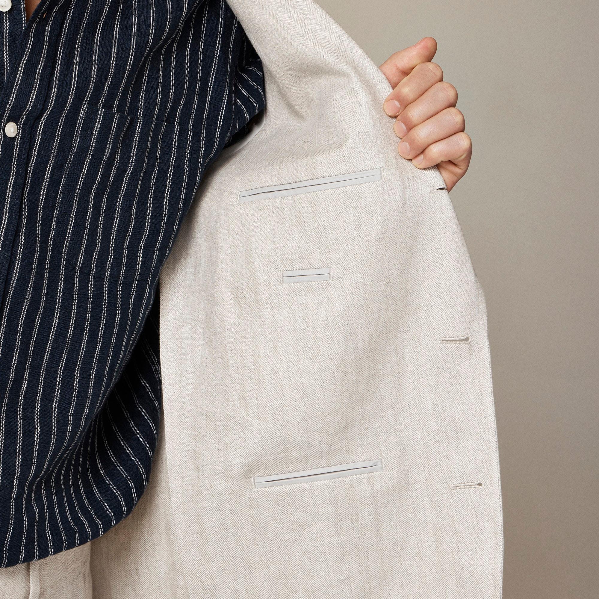 Crosby Classic-fit suit jacket in linen herringbone Product Image