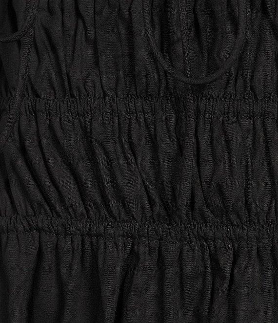 Rumored Positano Scoop Neck Sleeveless Tie Front Ruched Midi Dress Product Image