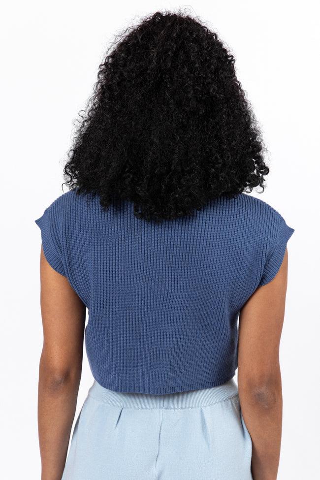 The One I Want Navy Short Sleeve Pocketed Sweater FINAL SALE Product Image