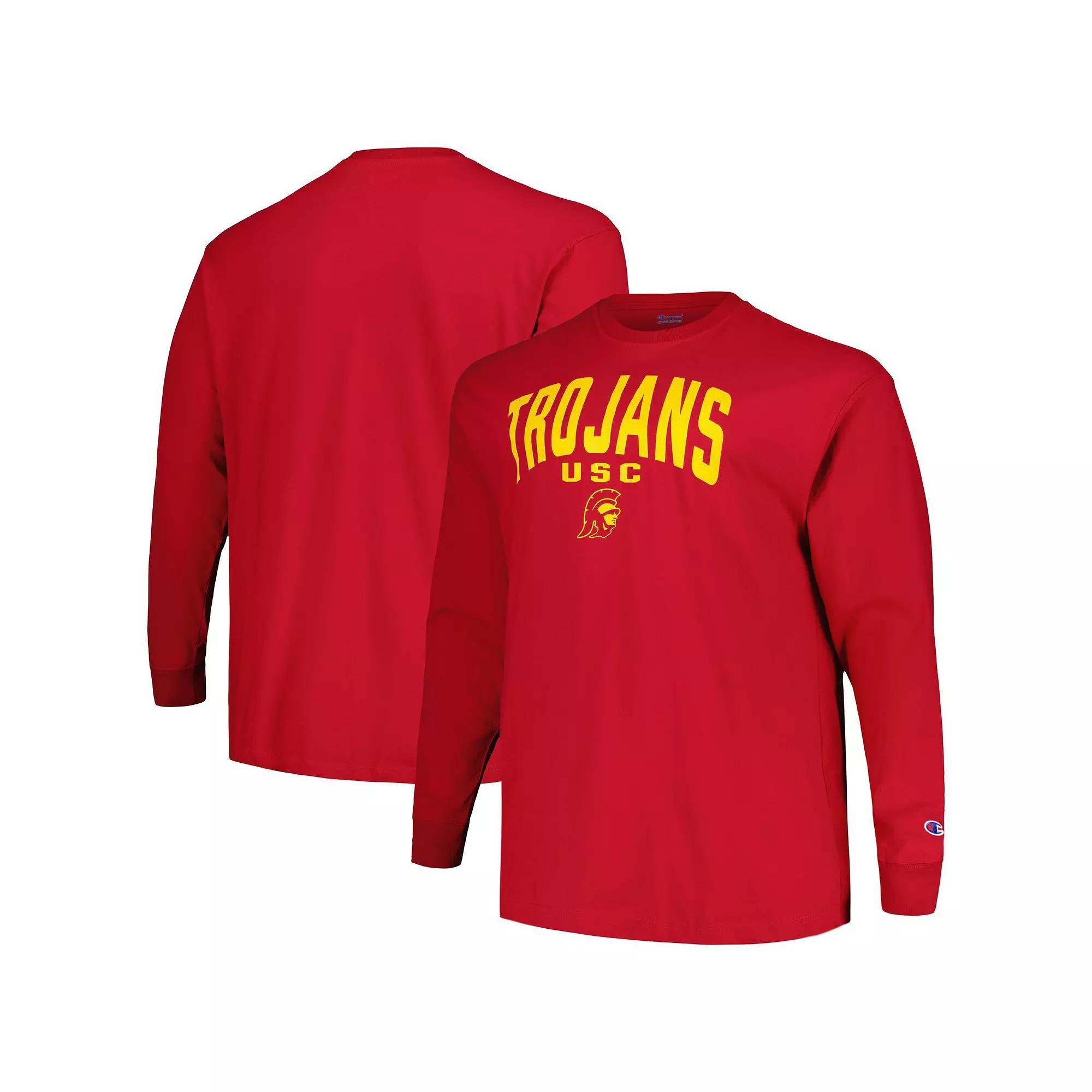 Mens Champion Cardinal USC Trojans Big & Tall Arch Long Sleeve T-Shirt Product Image