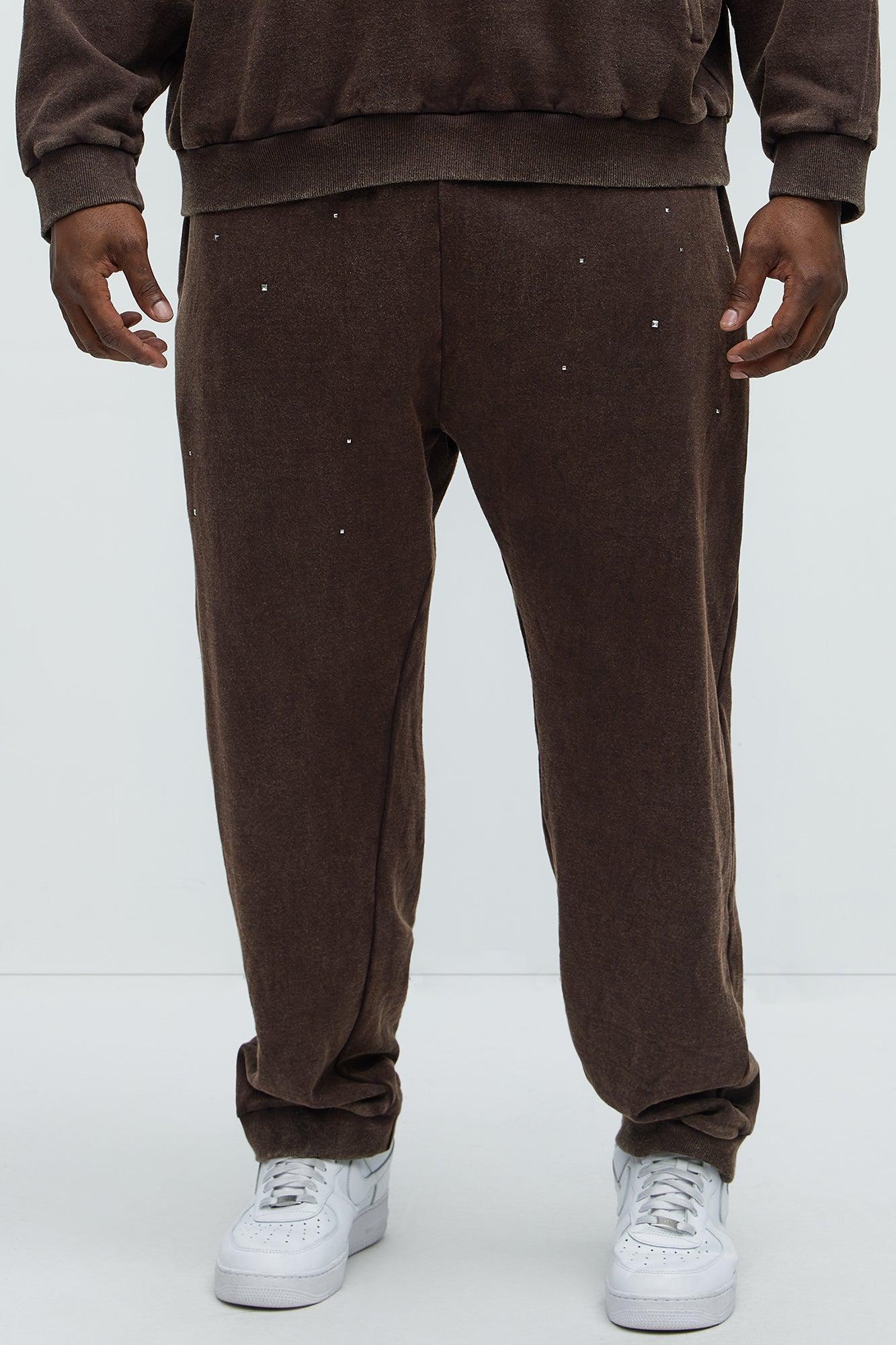 Star Studded Sweatpants - Brown Product Image