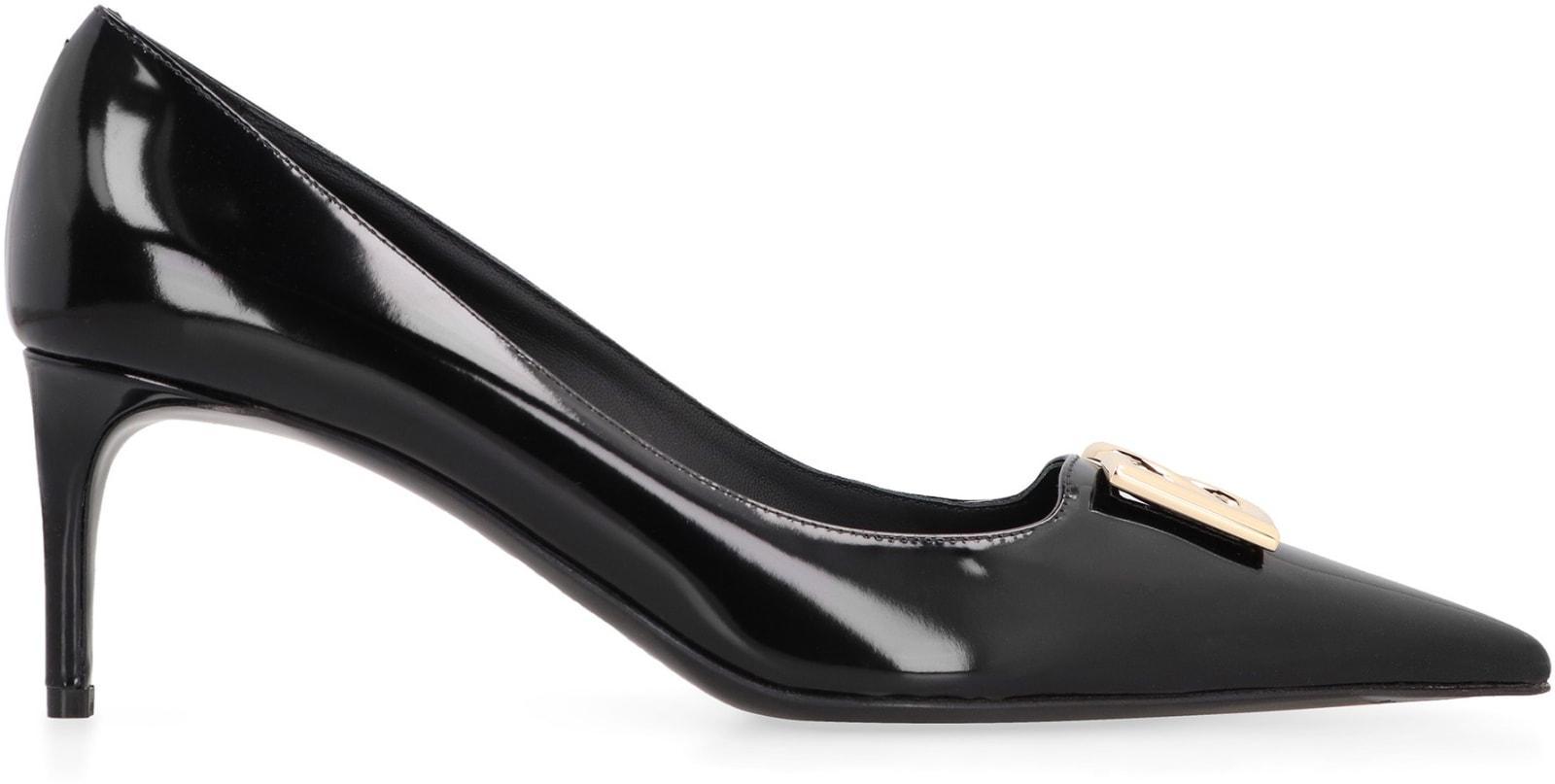 DOLCE & GABBANA Black Leather Lollo Pumps Product Image