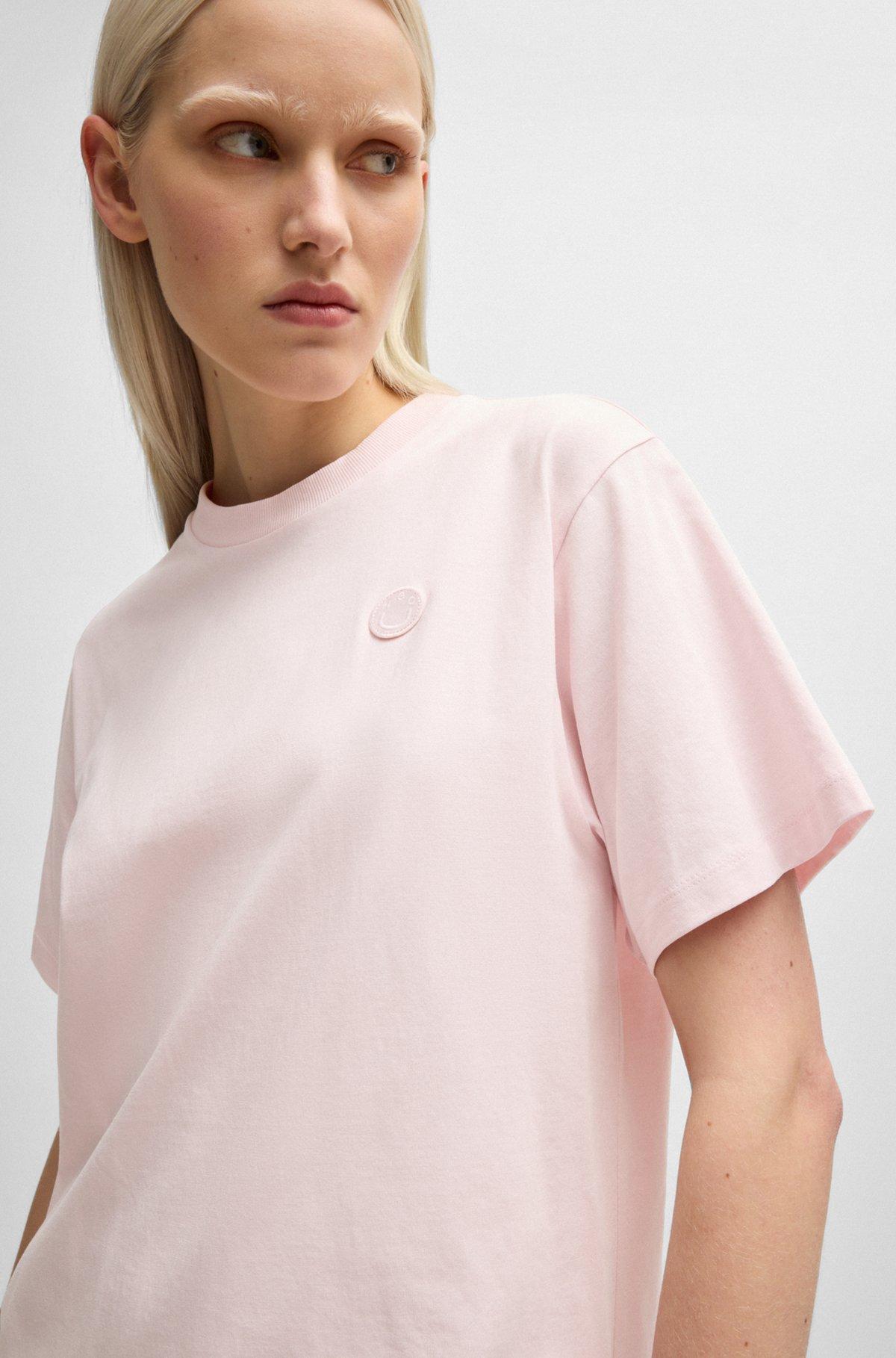 Cotton jersey T-shirt with curved logo Product Image