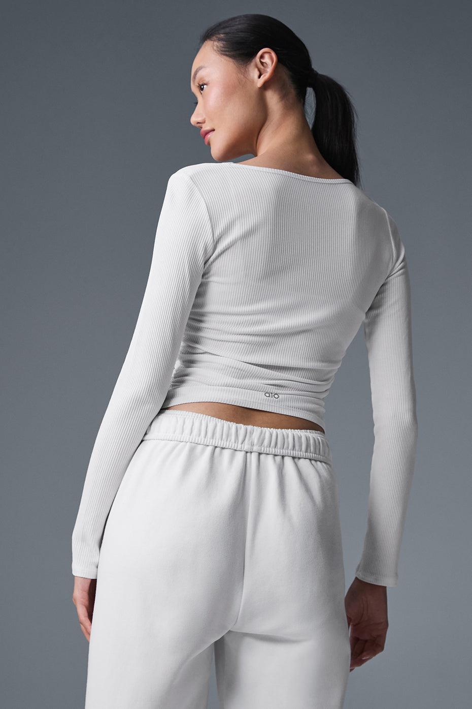 Gather Long Sleeve - White Product Image