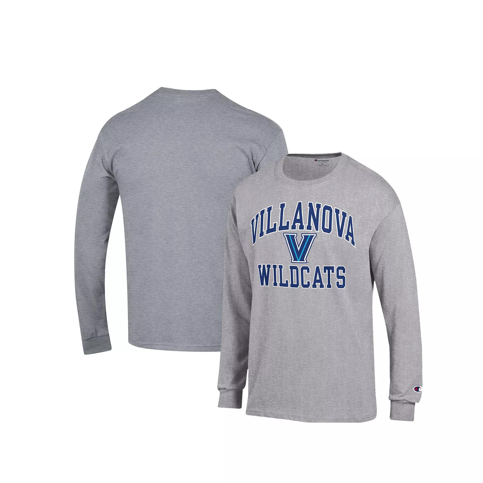 Men's Champion Heather Gray Villanova Wildcats High Motor Long Sleeve T-Shirt, Size: 2XL, Grey Product Image