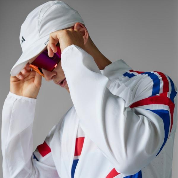 adidas Adizero Retro Running Jacket Blue S Mens Product Image