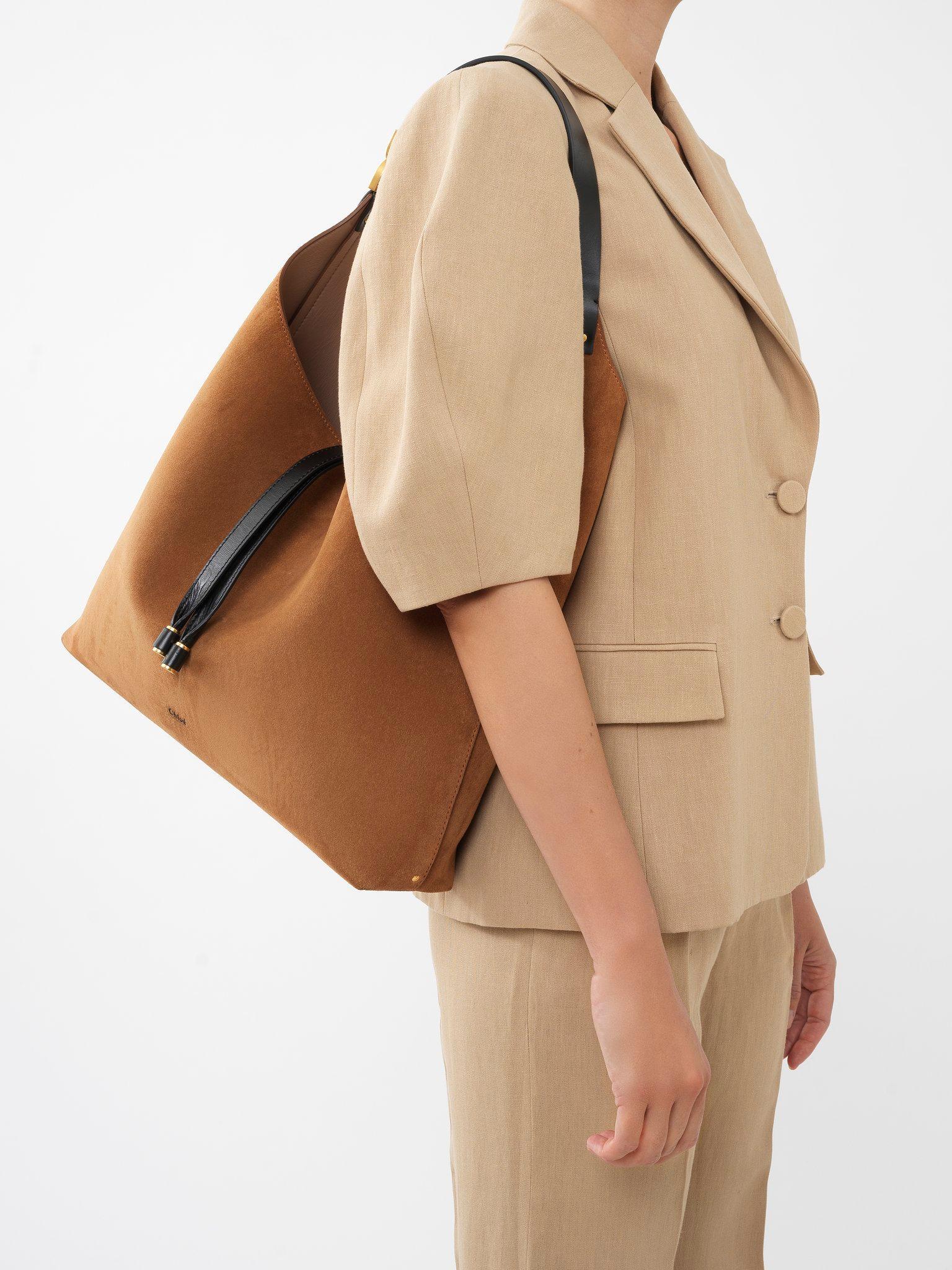 Marcie hobo bag in grained leather Product Image