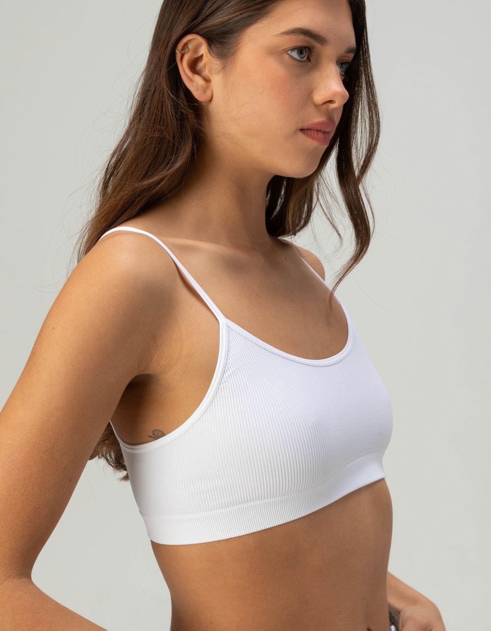 FULL TILT Scoop Neck Womens Bralette - WHITE Product Image