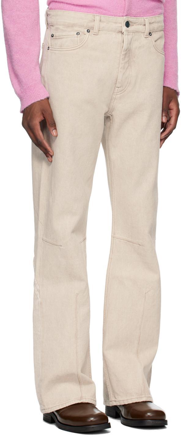 OUR LEGACY Beige Moto Cut Jeans In Chost Attic Wash Den Product Image