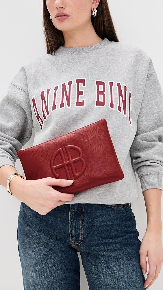 ANINE BING Red Pebbled Lili Pouch | Shopbop Product Image