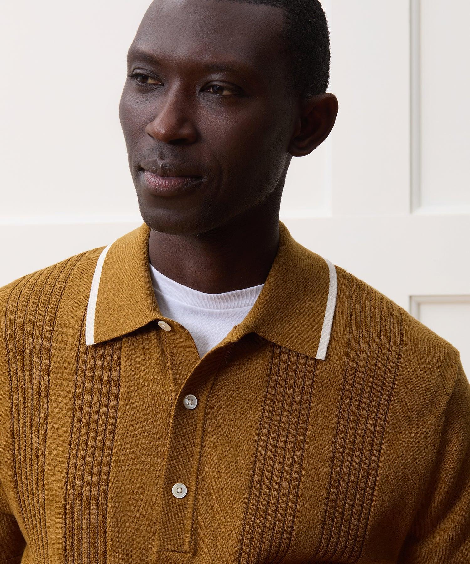 Silk-Cotton Tipped Sweater Polo Product Image