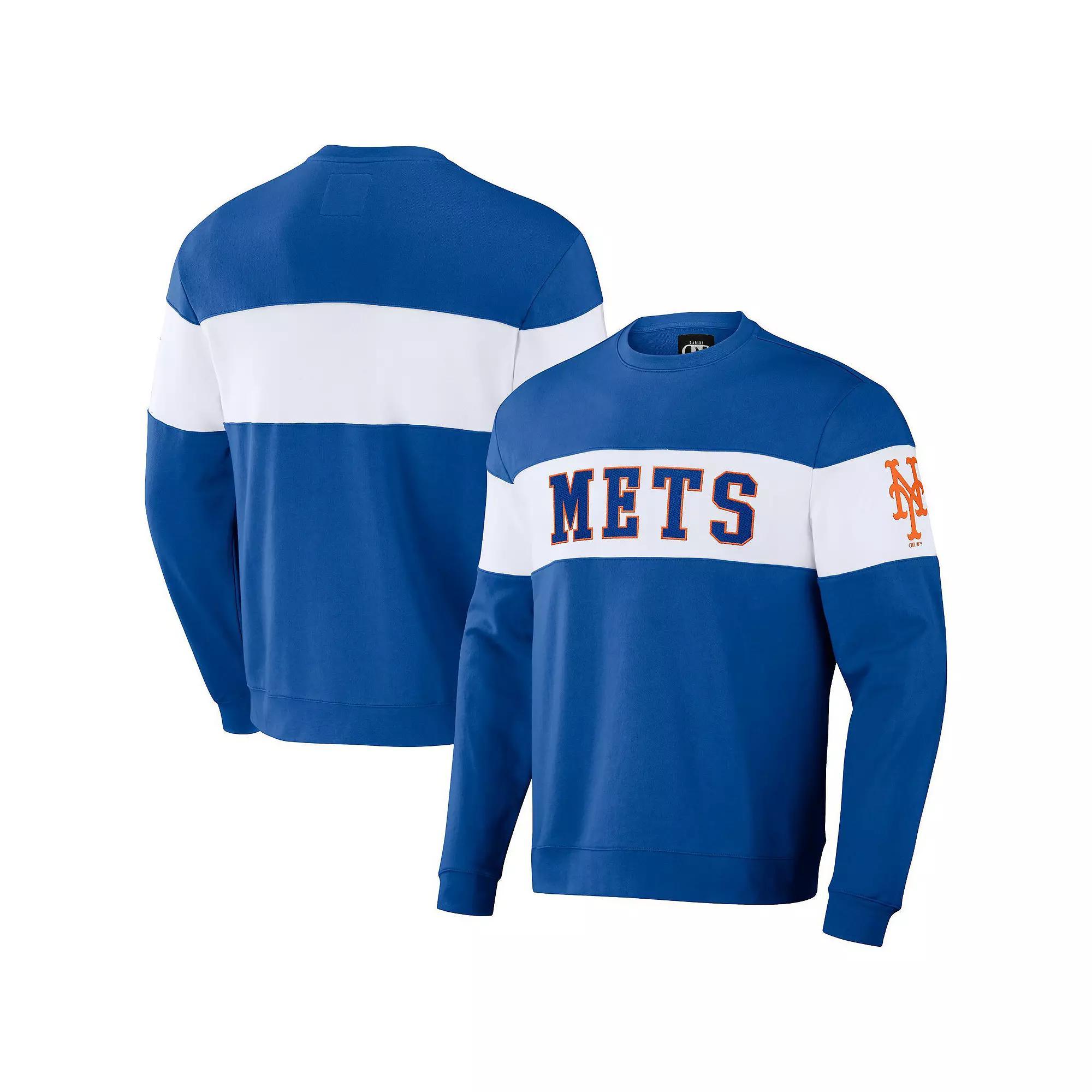 Men's Darius Rucker Collection by Fanatics Royal New York Mets Stripe Pullover Sweatshirt, Size: Small, Blue Product Image