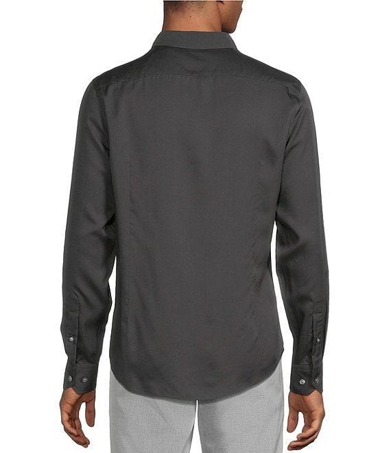 Murano Slim Fit Solid Sateen Long Sleeve Woven Shirt Product Image